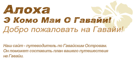 Алоха 

Э Комо Маи О Гавайи! 

Добро пожаловать на Гавайи! 

Наш сайт - путеводитель по Гавайским Островам.

Он поможет составить план вашего путешествия на Гавайи.